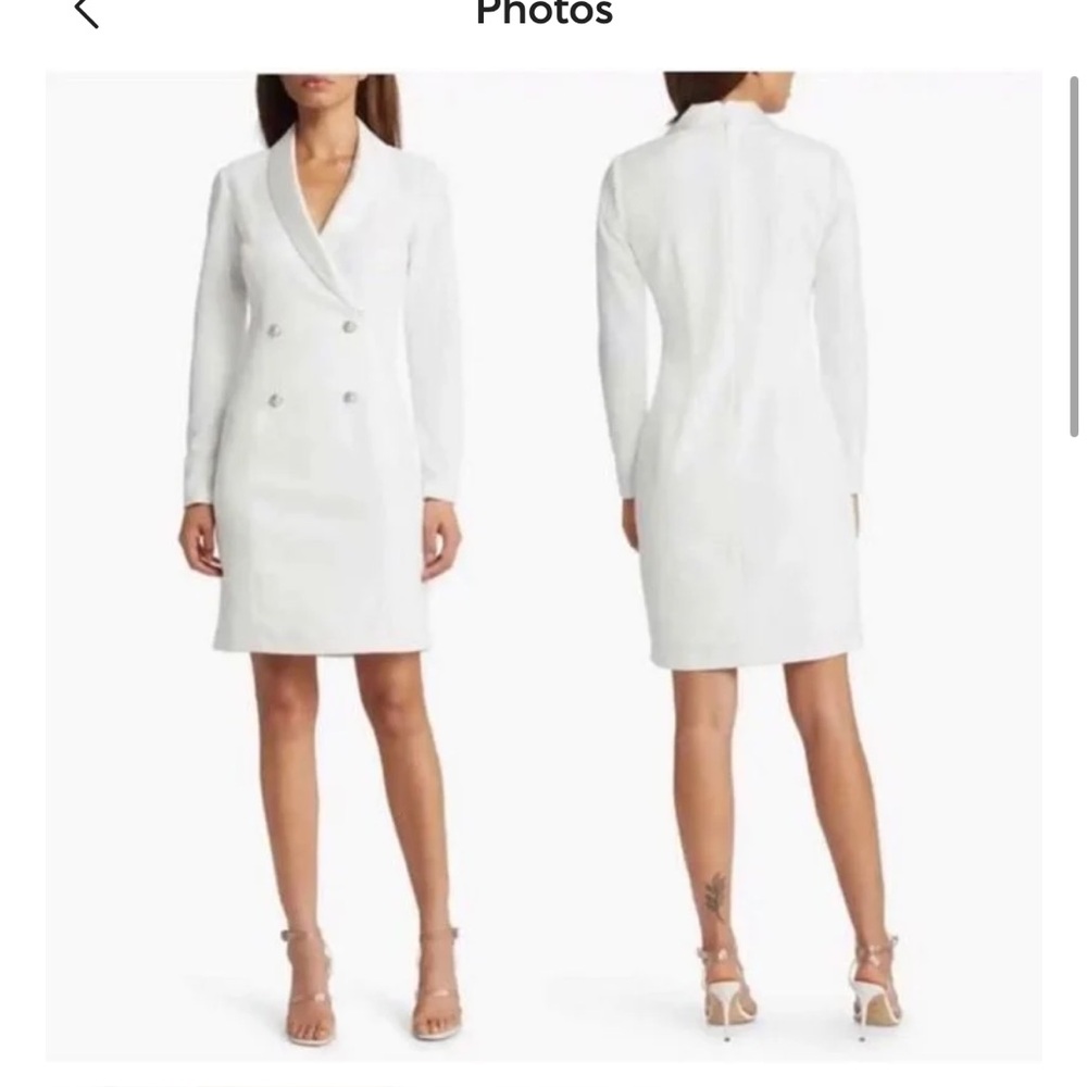 Eliza J Tuxedo Blazer Dress 0 White